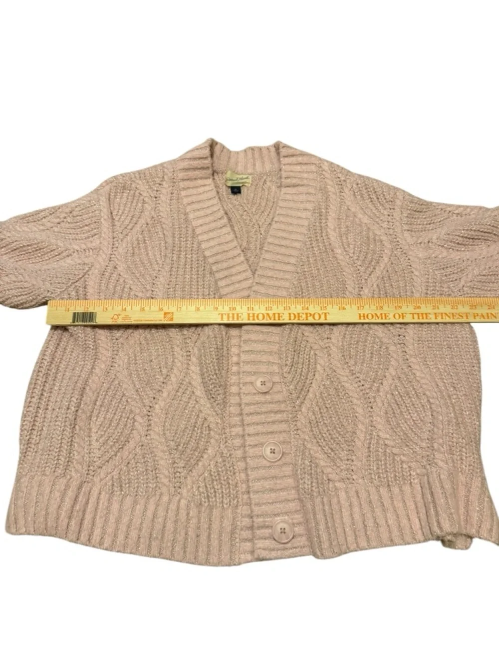 Universal Thread Cozy Cable-Knit Button Cardigan Sweater - Blush Size XL